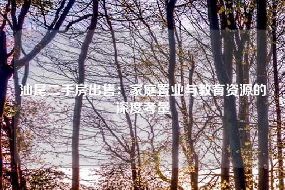 汕尾二手房出售:家庭置业与教育资源的深度考量