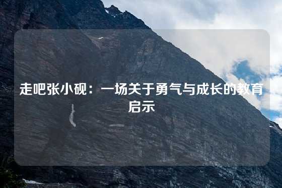 走吧张小砚:一场关于勇气与成长的教育启示