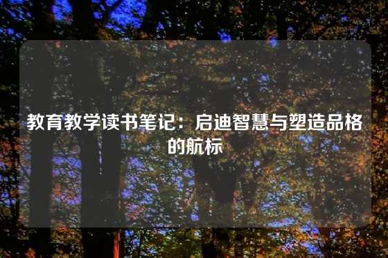 教育教学读书笔记：启迪智慧与塑造品格的航标