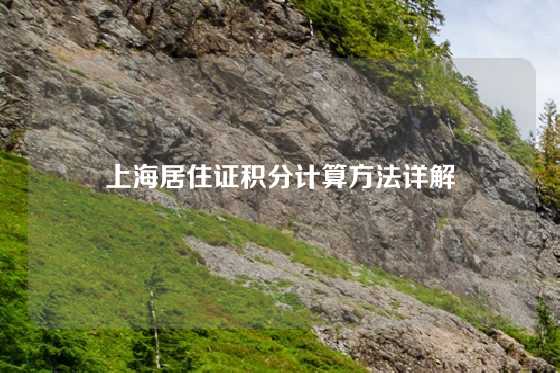 上海居住证积分计算方法详解