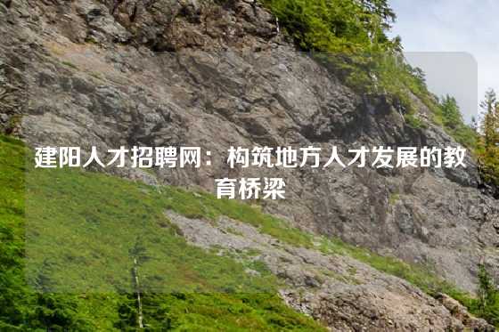 建阳人才招聘网：构筑地方人才发展的教育桥梁
